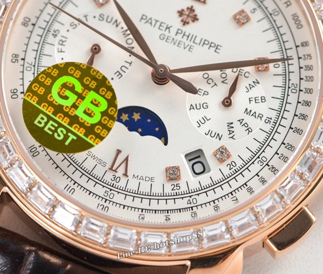 百达翡丽男士腕表 Patek Philippe小牛皮表带男表 超强防水 gjs1084